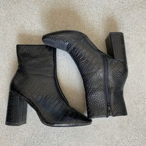 Croc ankle booties